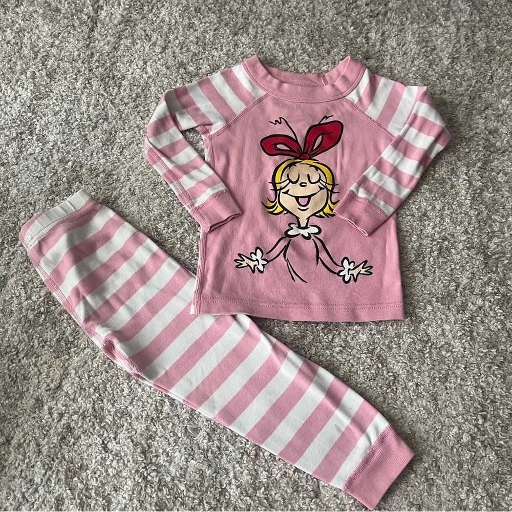 Hannah Andersson Dr. Seuss Grinch Pink Striped Kids Pajamas